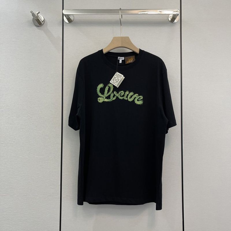 春夏新作ロエベ サボテンロゴがカワイイシンプル半袖Tシャツ 偽物 loa02989